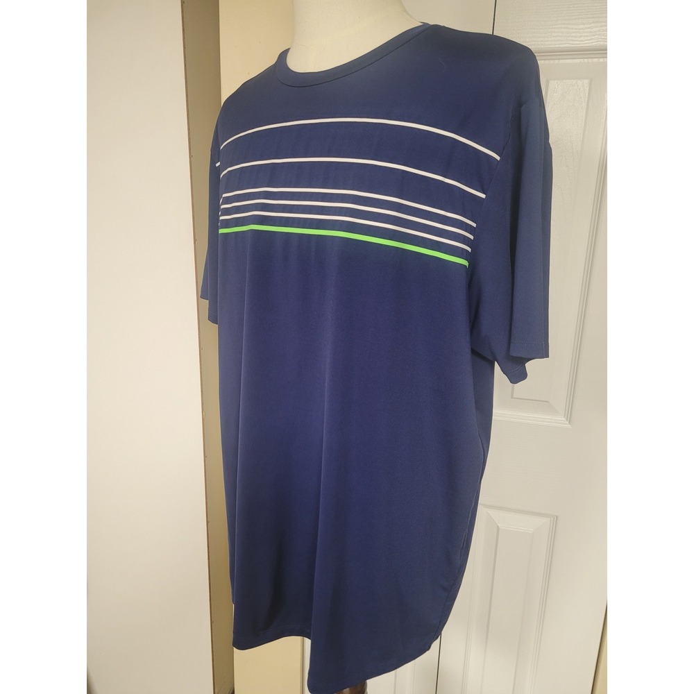 Vineyard Vines Performance T-Shirt Mens Navy Blue Striped‎ Short Sleeve Size XL